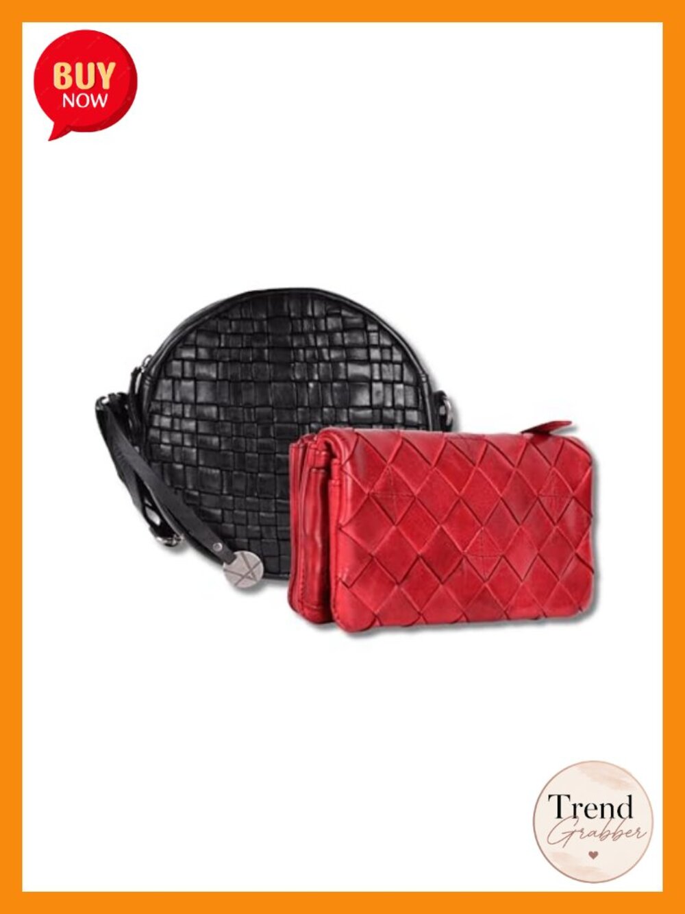 Genuine Leather Crossbody Bag & Wallet Set for Women